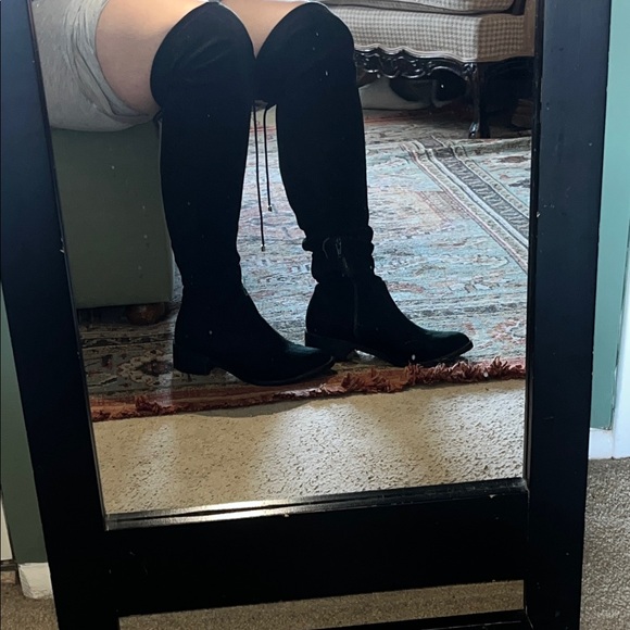 Aldo Suede Black Knee-High Boots - Picture 3 of 4